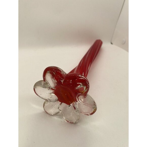 Vintage Amberina Encased Glass Vase 6 Petal Elephant Ft  Gorgeous Designs  11.5" - Picture 4 of 5